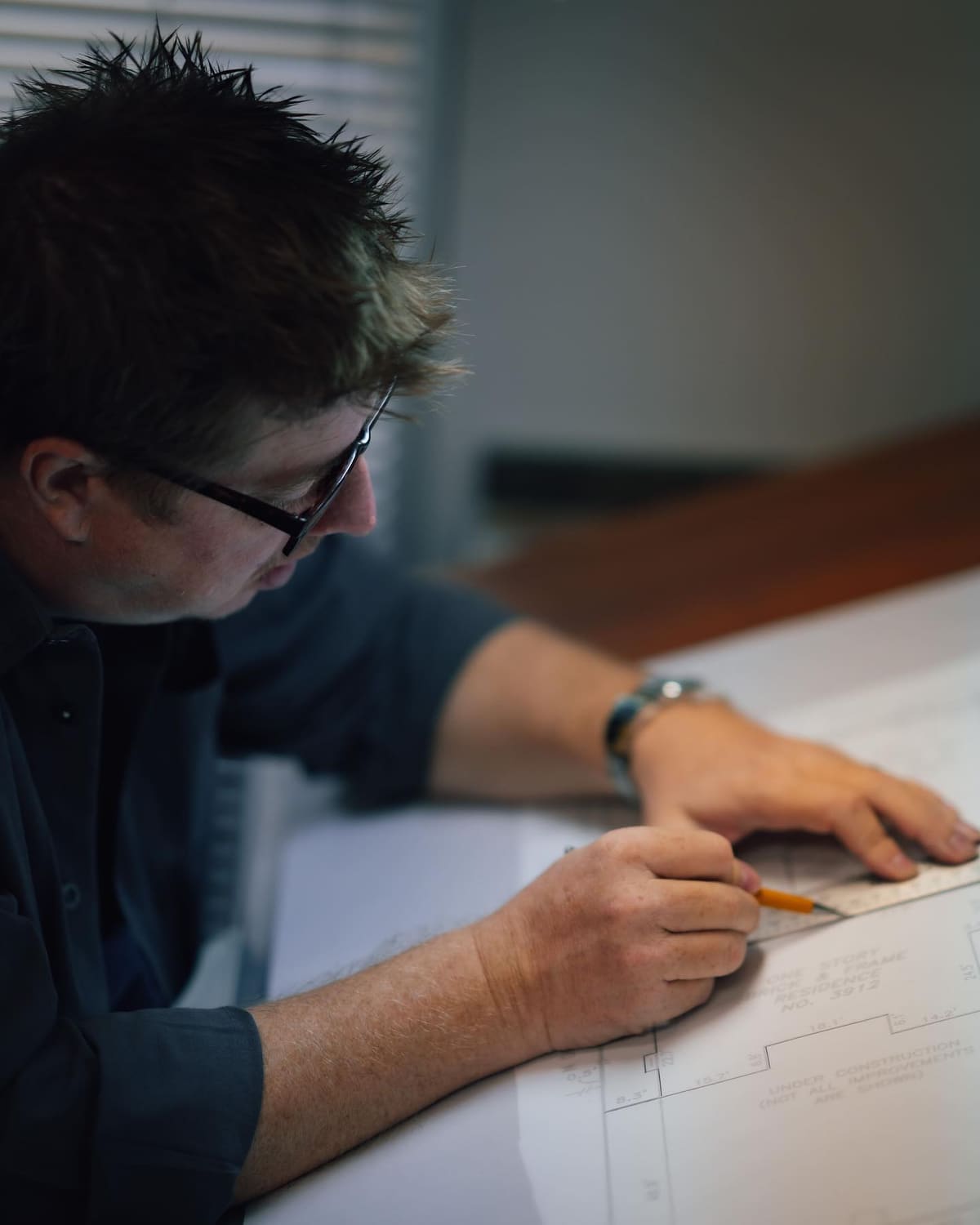 Designer drawing landscape plan