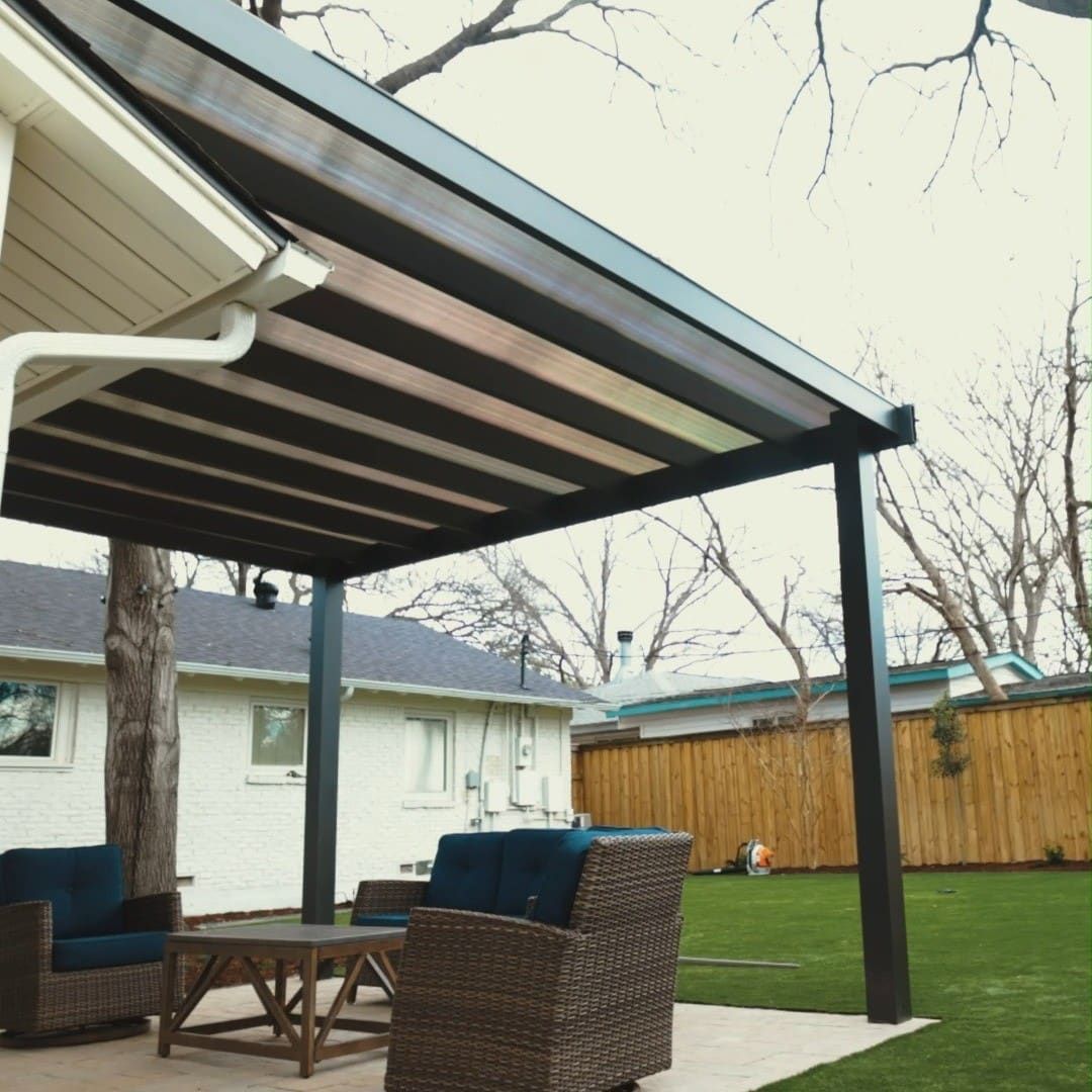 Modern patio pergola seating