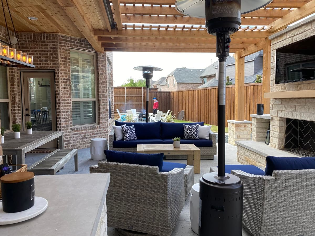 Luxury covered patio seating
