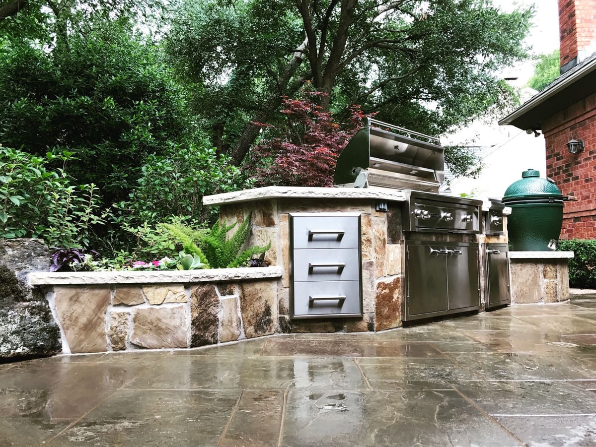 Outdoor kitchen grill patio