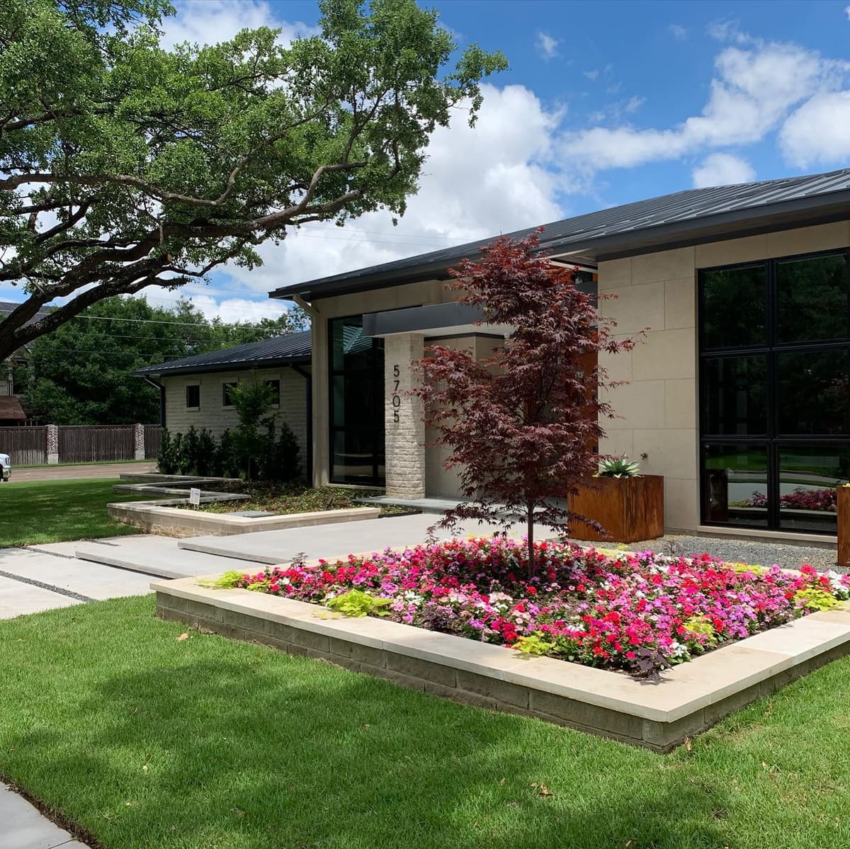 Commercial office seasonal color bed