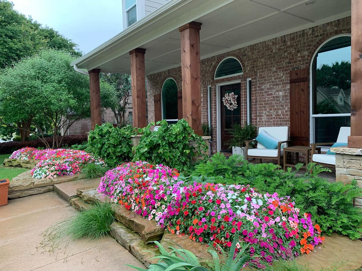 Front porch flower bed