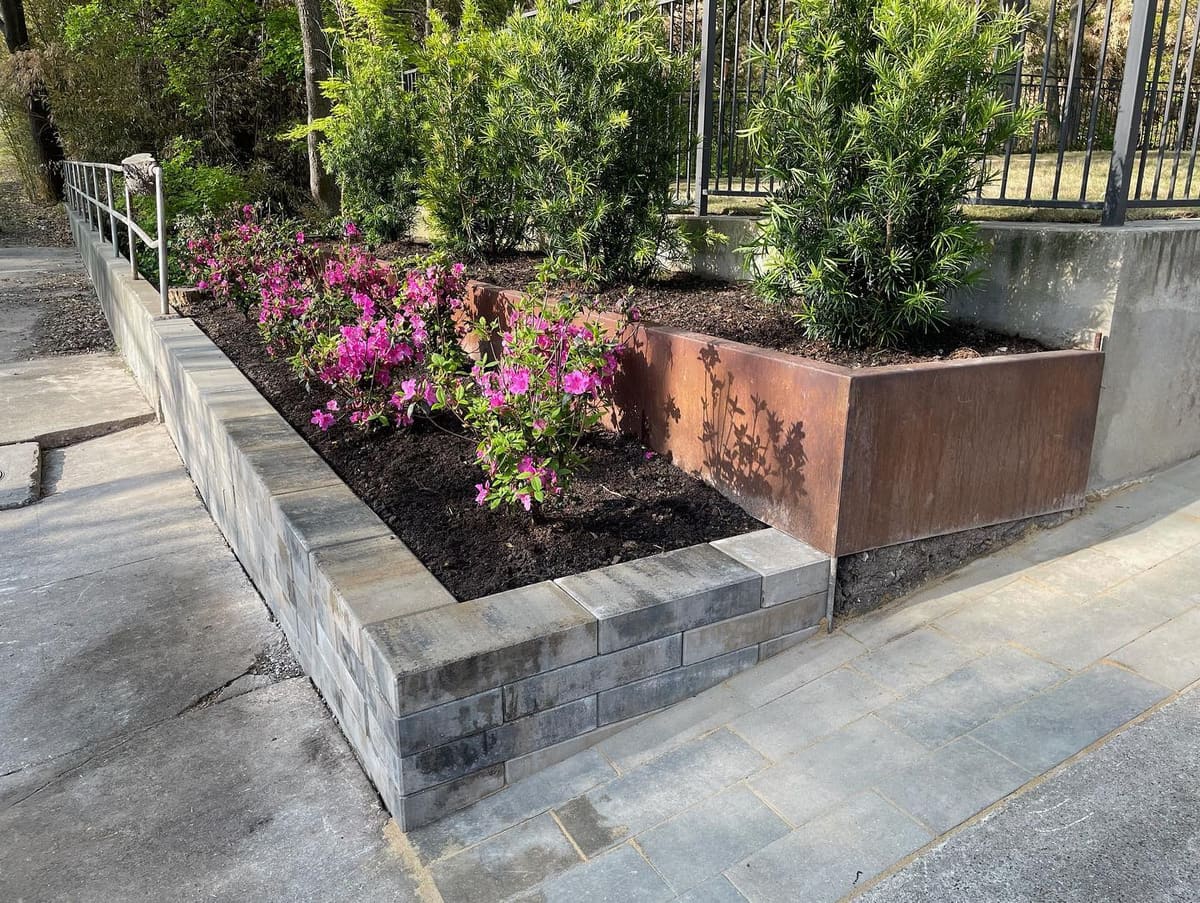 Raised planter seasonal color
