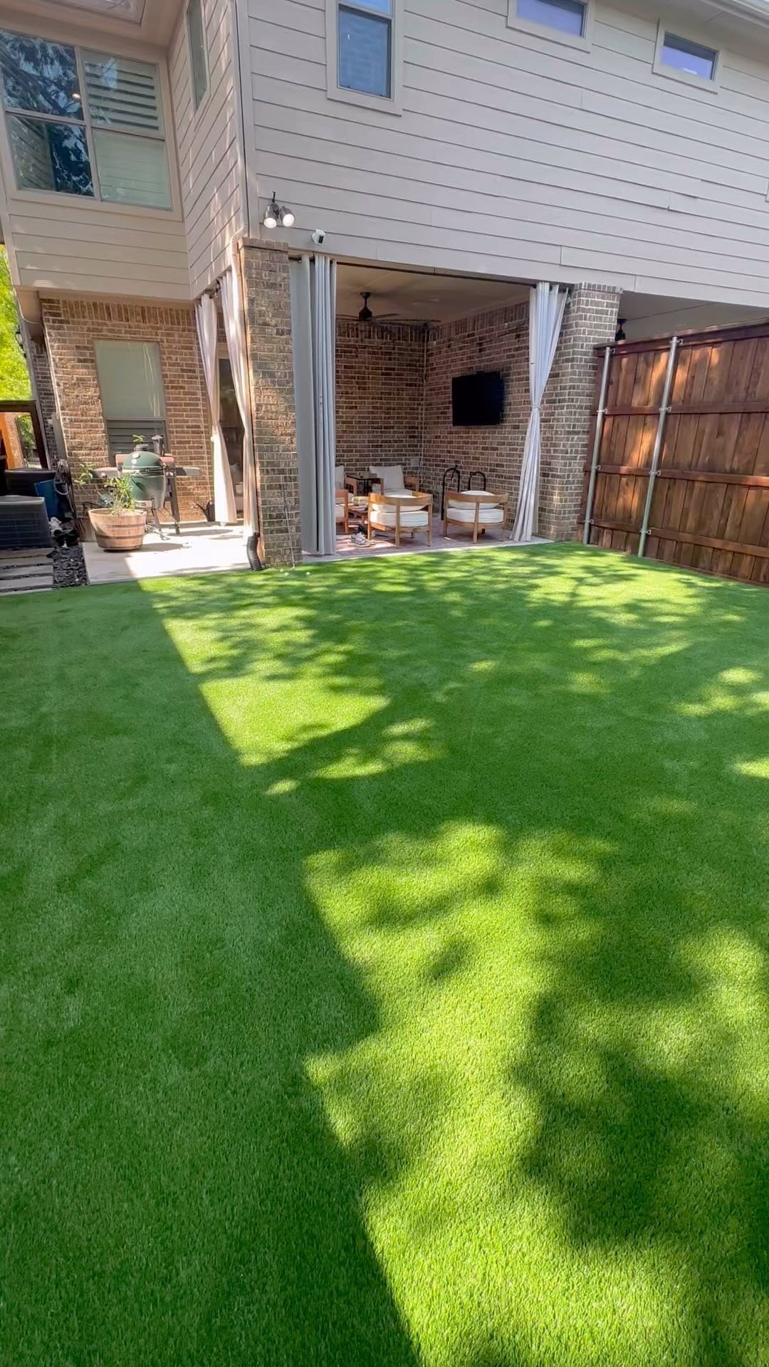 Small backyard artificial turf