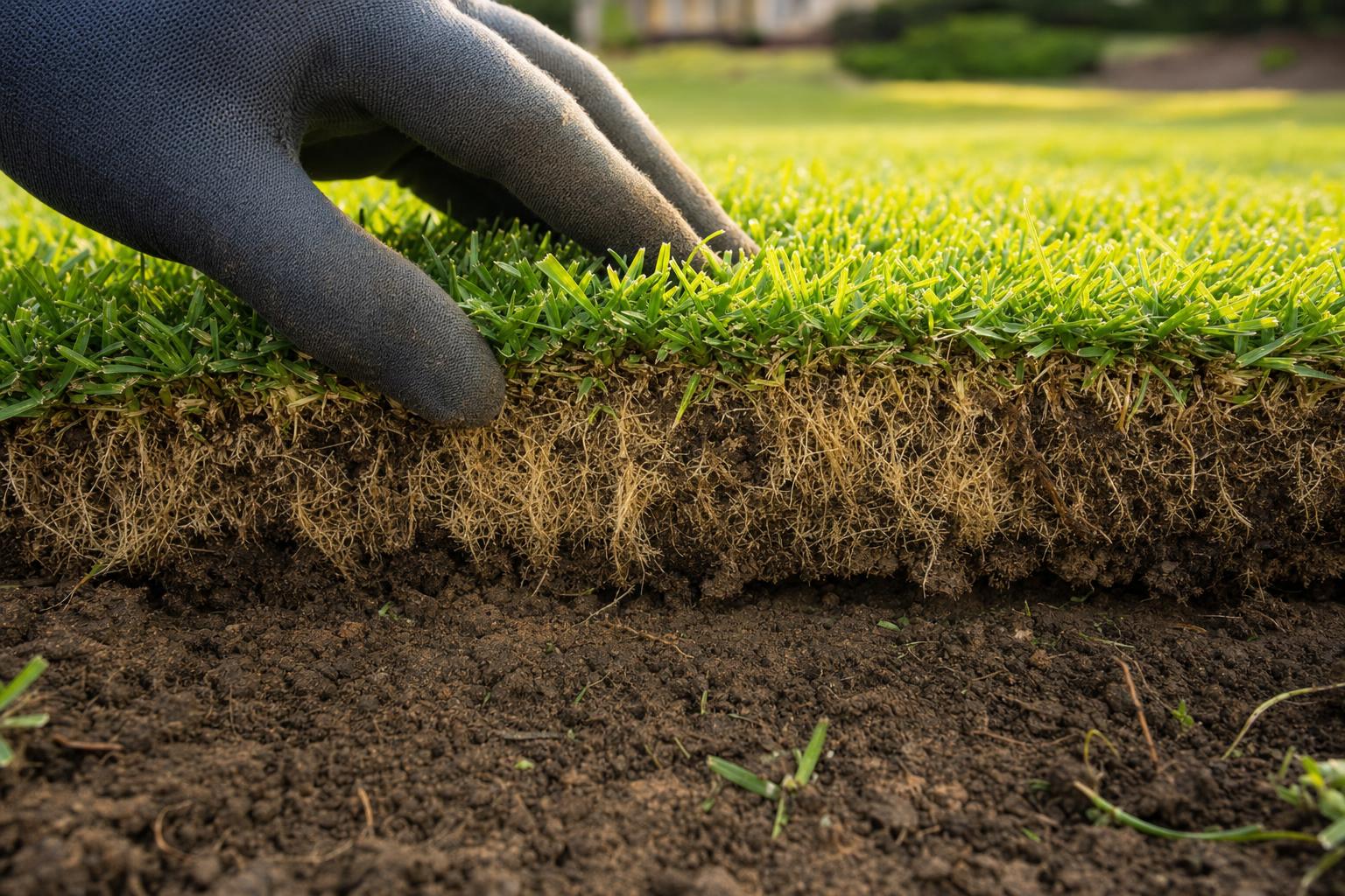 Healthy dense lawn protected by preventive grub treatment